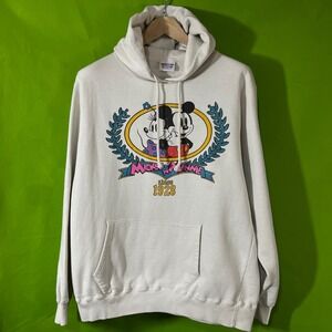 Medium‎ Disney Mickey Minnie Mouse Vintage Hoodie Sweatshirt White Disneyland